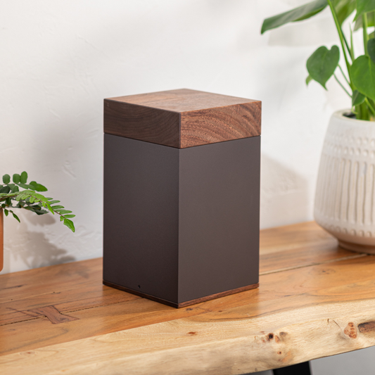 The Lenox Pet Urn in Black Walnut