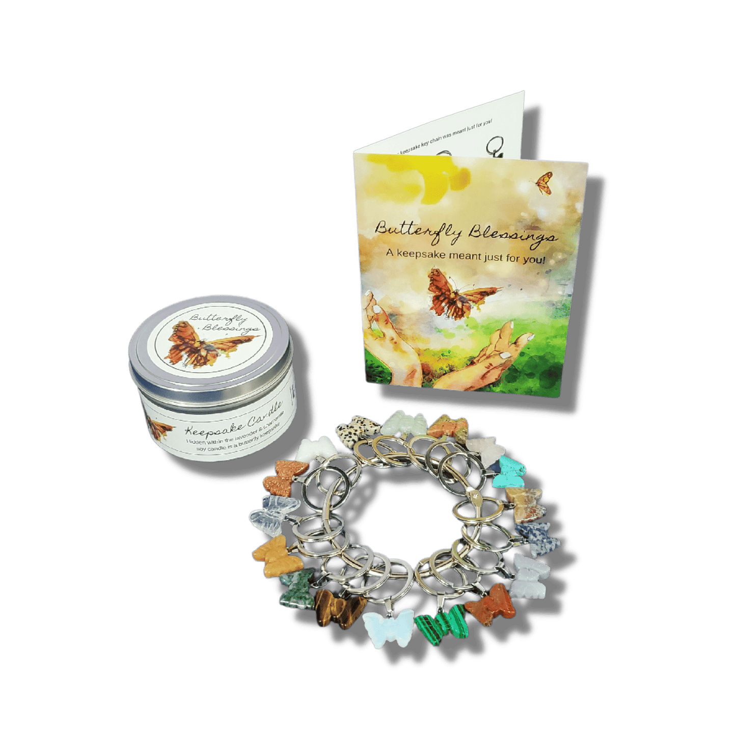 Butterfly Blessings Keepsake Candle with Butterfly Keychain