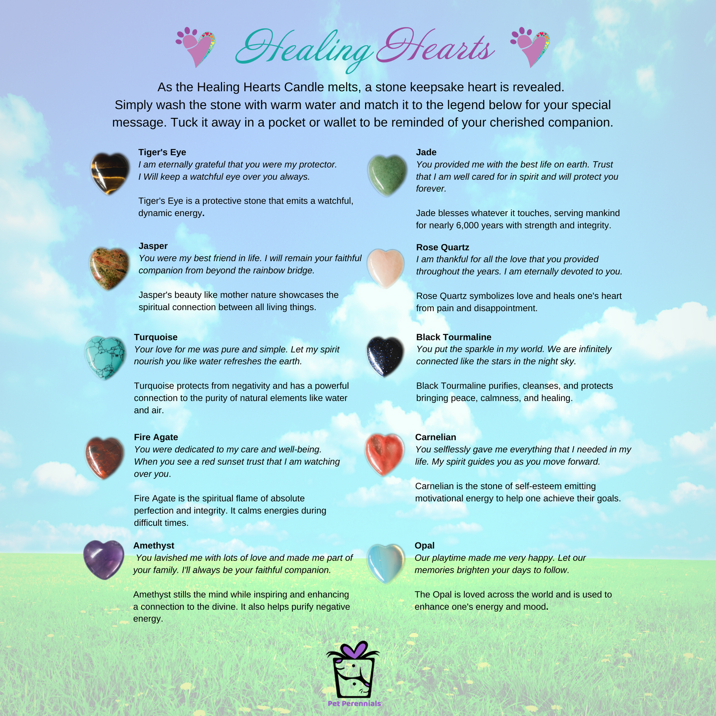 Healing Hearts Pet Memorial Candle with Keepsake Heart Stone