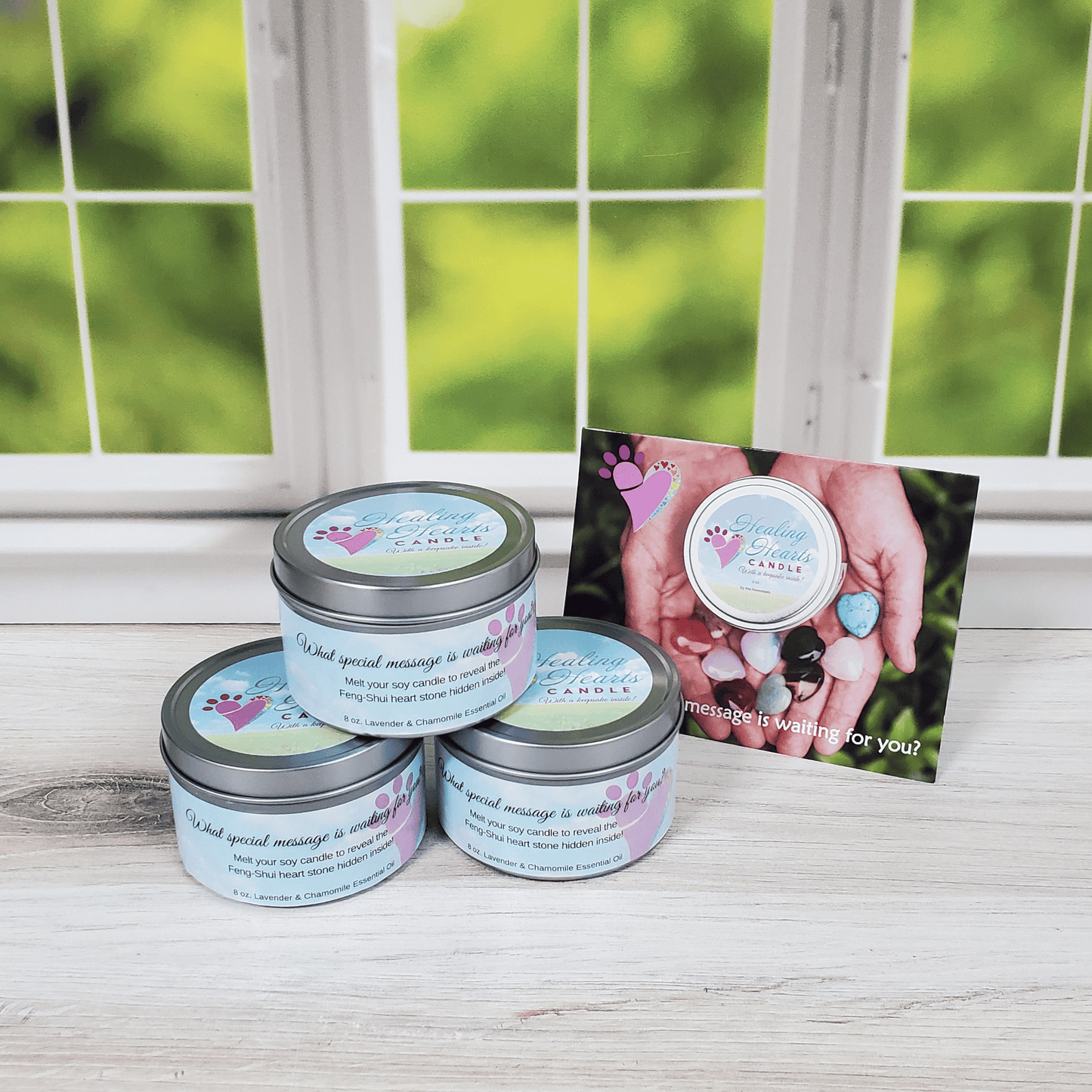 Healing Hearts Pet Memorial Candle with Keepsake Heart Stone