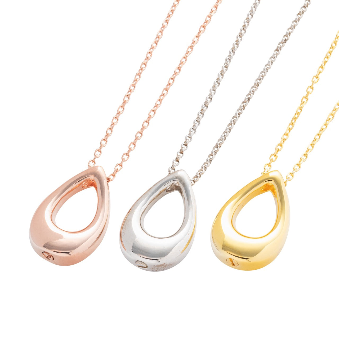 The Hollow Teardrop Pet Cremation Necklace