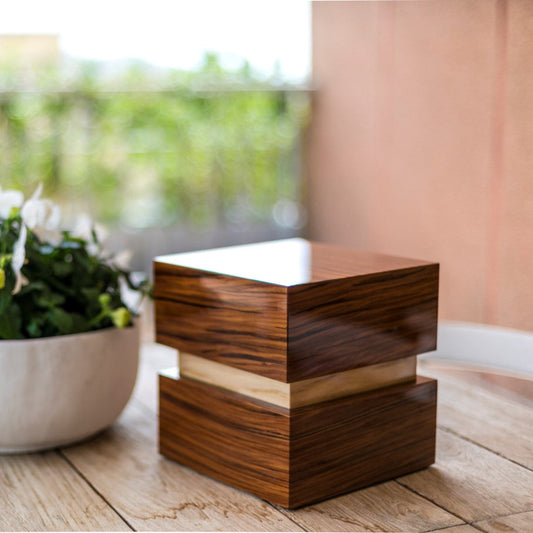 The Stanton Pet Urn in Warm Brown