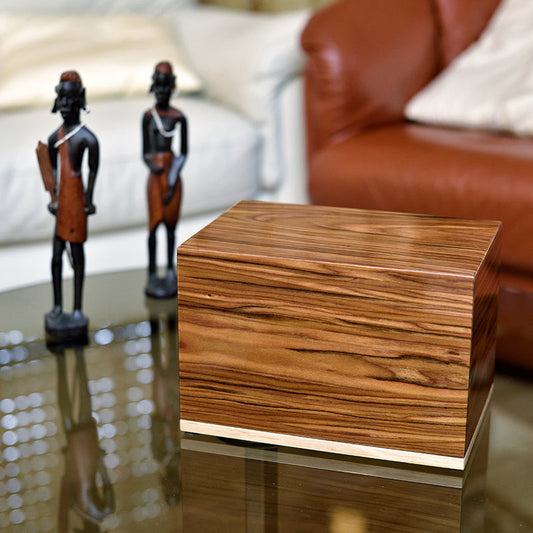 The Hudson Pet Urn in Warm Brown