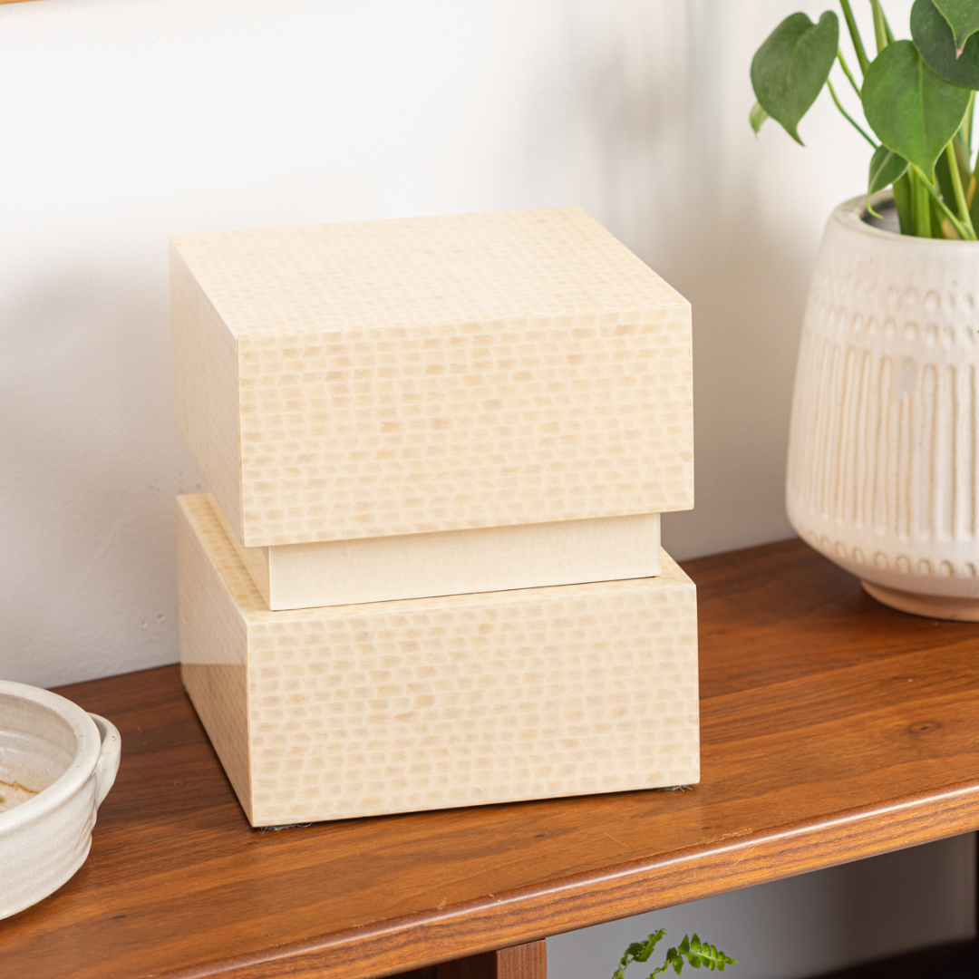 The Stanton Pet Urn in Cream