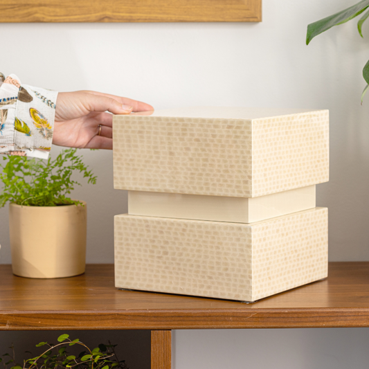 The Stanton Pet Urn in Cream