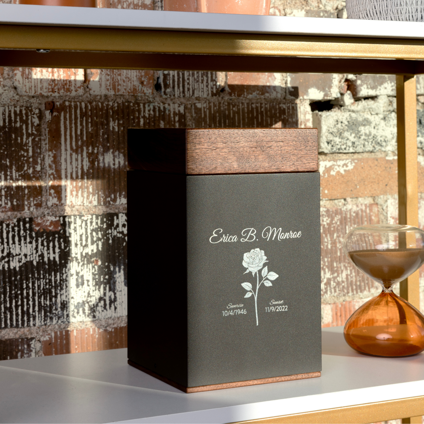 The Lenox Pet Urn in Black Walnut
