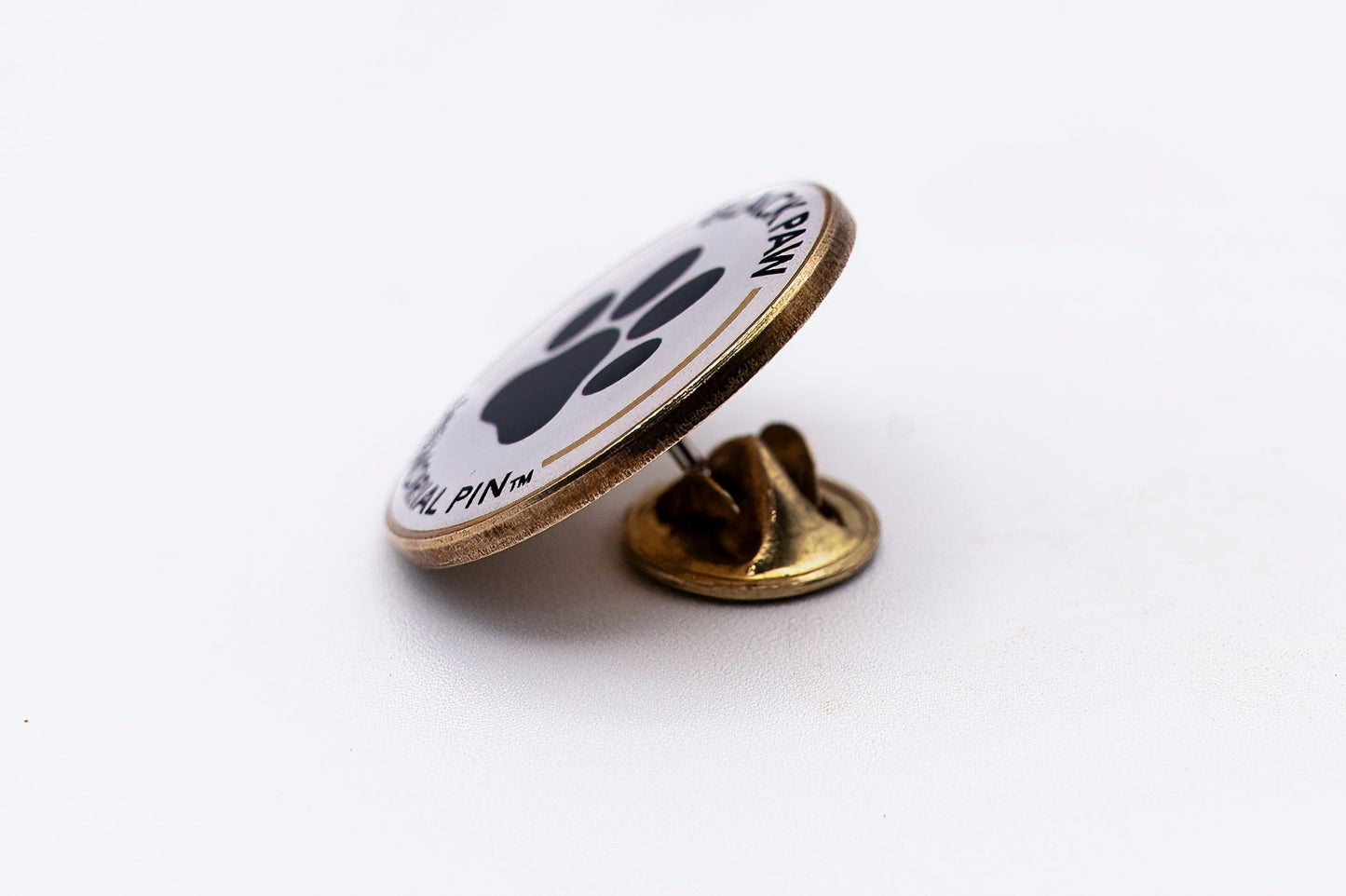 Black Paw Pet Loss Memorial Pin - Love, Baxter