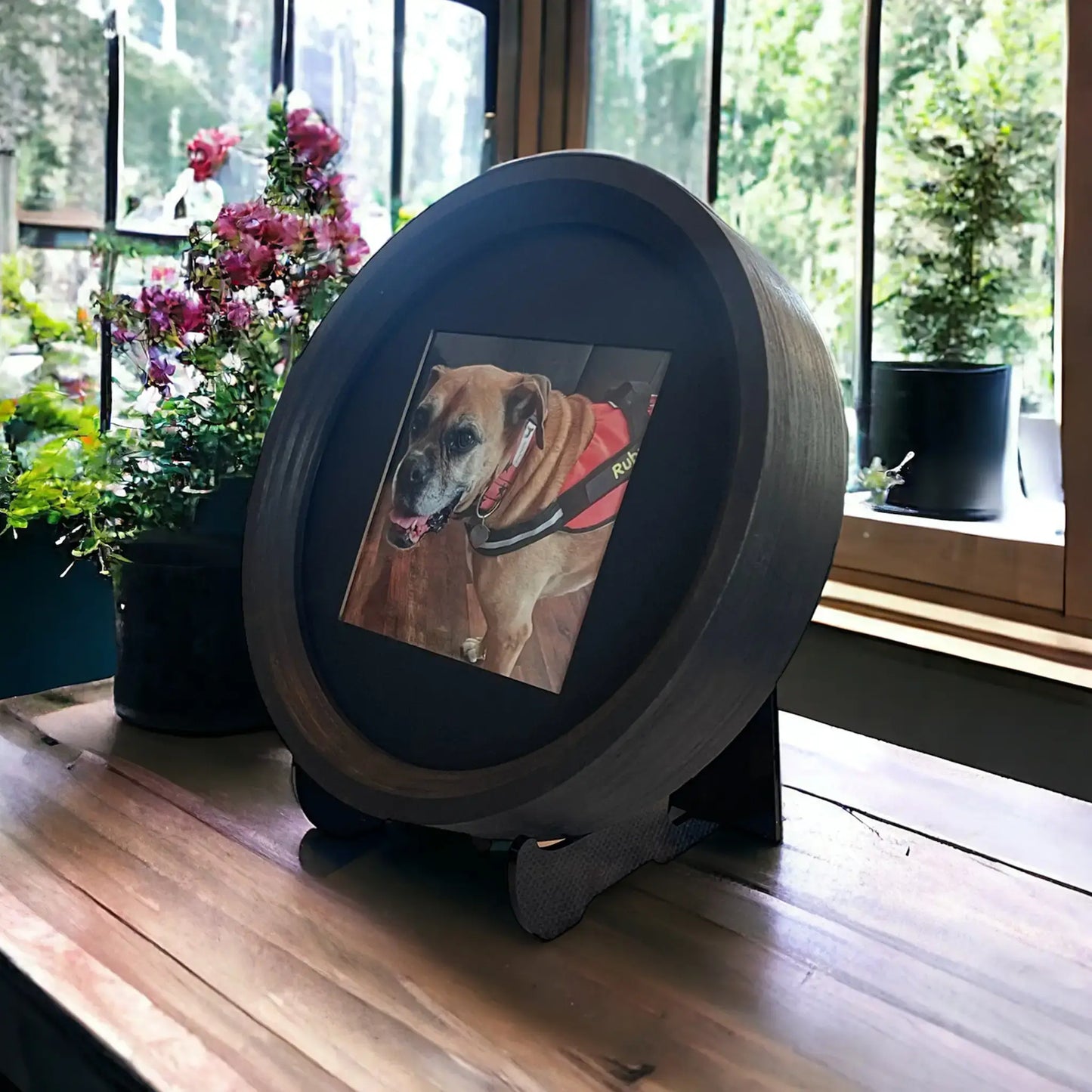 Large Black Wood Display Picture Frame Stand