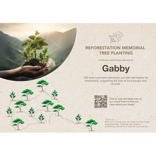 Pet Memorial Tree Grove (100 Trees) - Love, Baxter