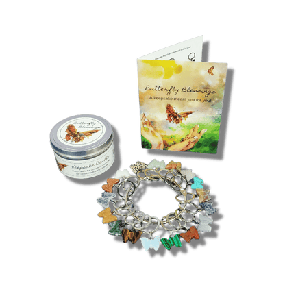 Butterfly Blessings Keepsake Candle with Butterfly Keychain