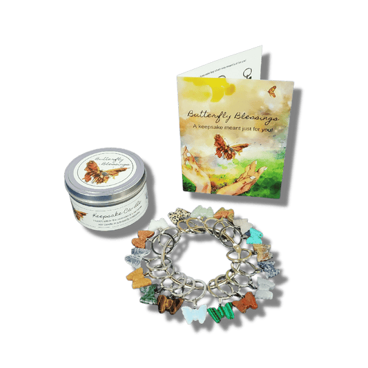 Butterfly Blessings Keepsake Candle with Butterfly Keychain