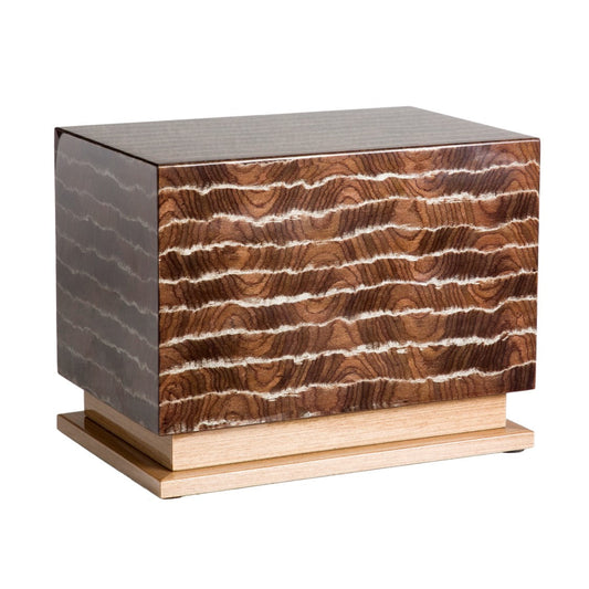 The Thompson Pet Urn in Striped Brown