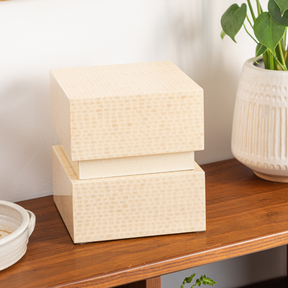 The Stanton Pet Urn in Cream