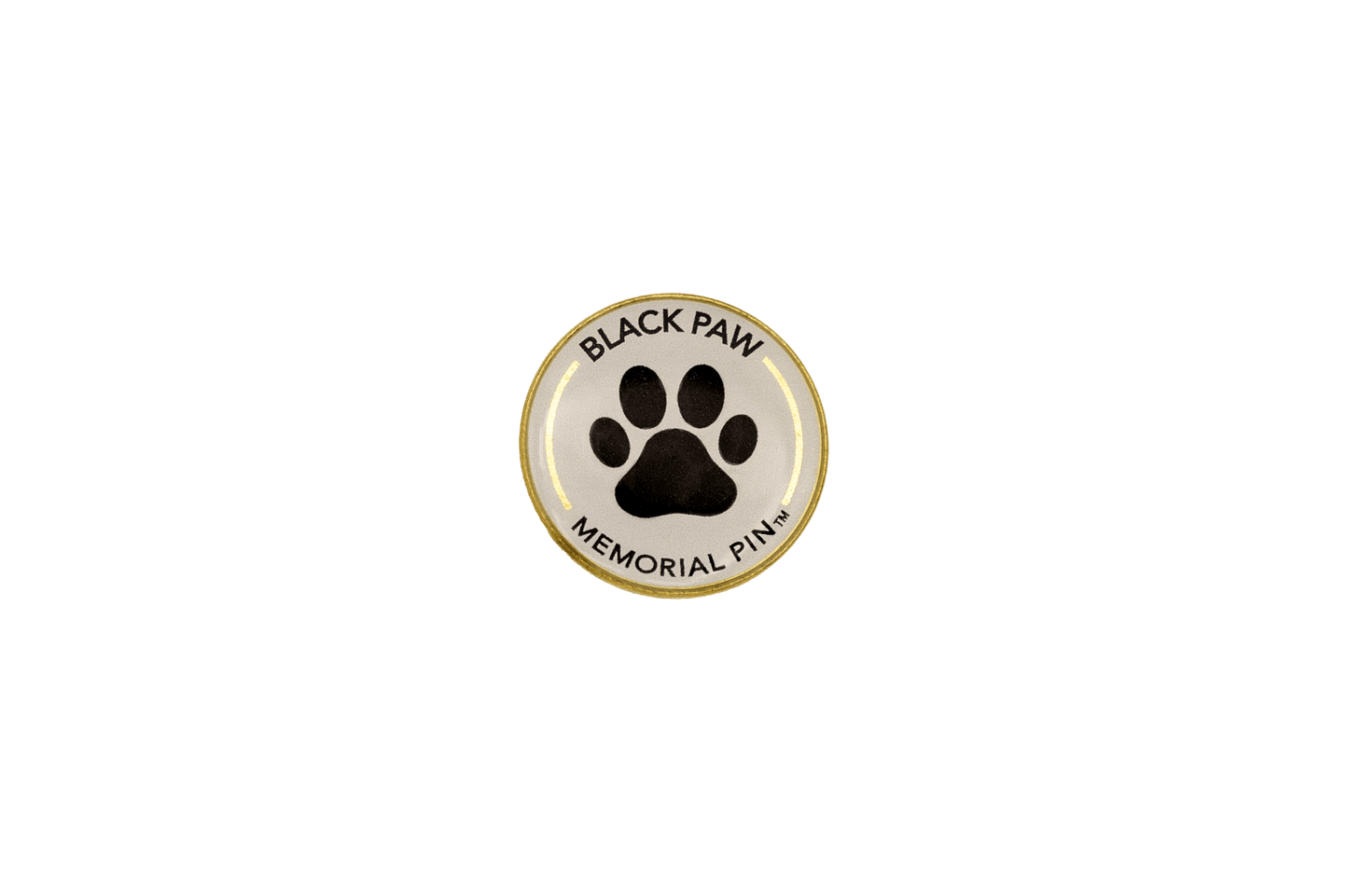 Black Paw Pet Loss Memorial Pin - Love, Baxter