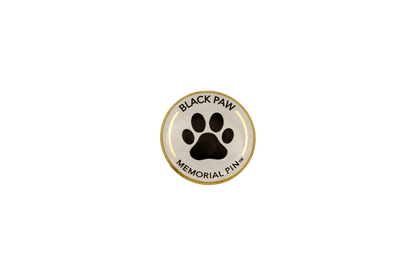Black Paw Pet Loss Memorial Pin - Love, Baxter