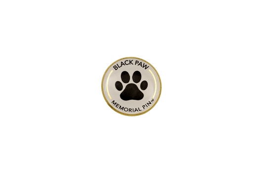 Black Paw Pet Loss Memorial Pin - Love, Baxter
