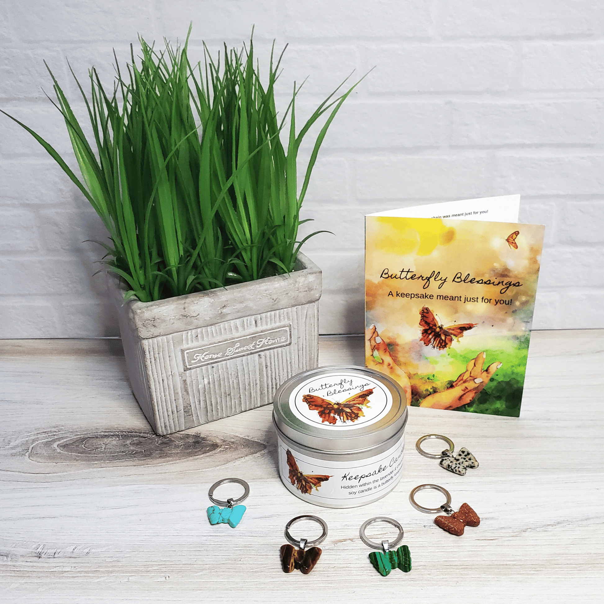 Butterfly Blessings Keepsake Candle with Butterfly Keychain - Love, Baxter
