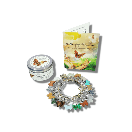 Butterfly Blessings Keepsake Candle with Butterfly Keychain - Love, Baxter