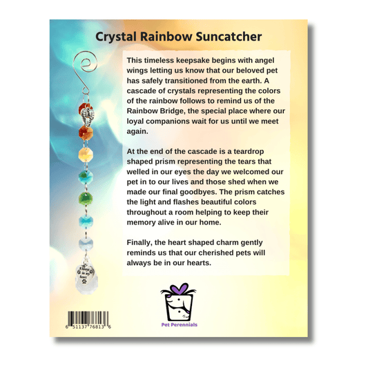 Crystal Rainbow Pet Memorial Suncatcher - Dogs & Cats - Love, Baxter