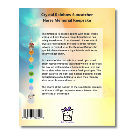 Crystal Rainbow Pet Memorial Suncatcher - Horses - Love, Baxter