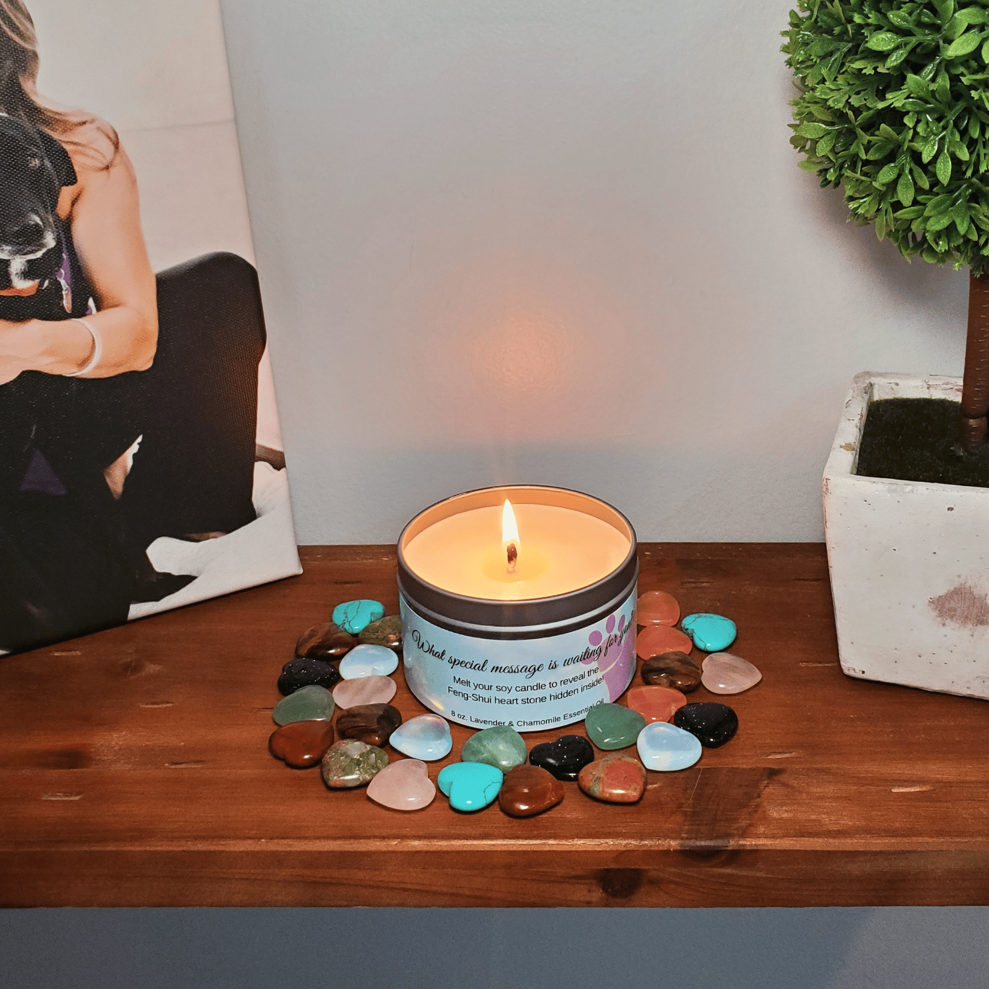 Healing Hearts Pet Memorial Candle with Keepsake Heart Stone - Love, Baxter
