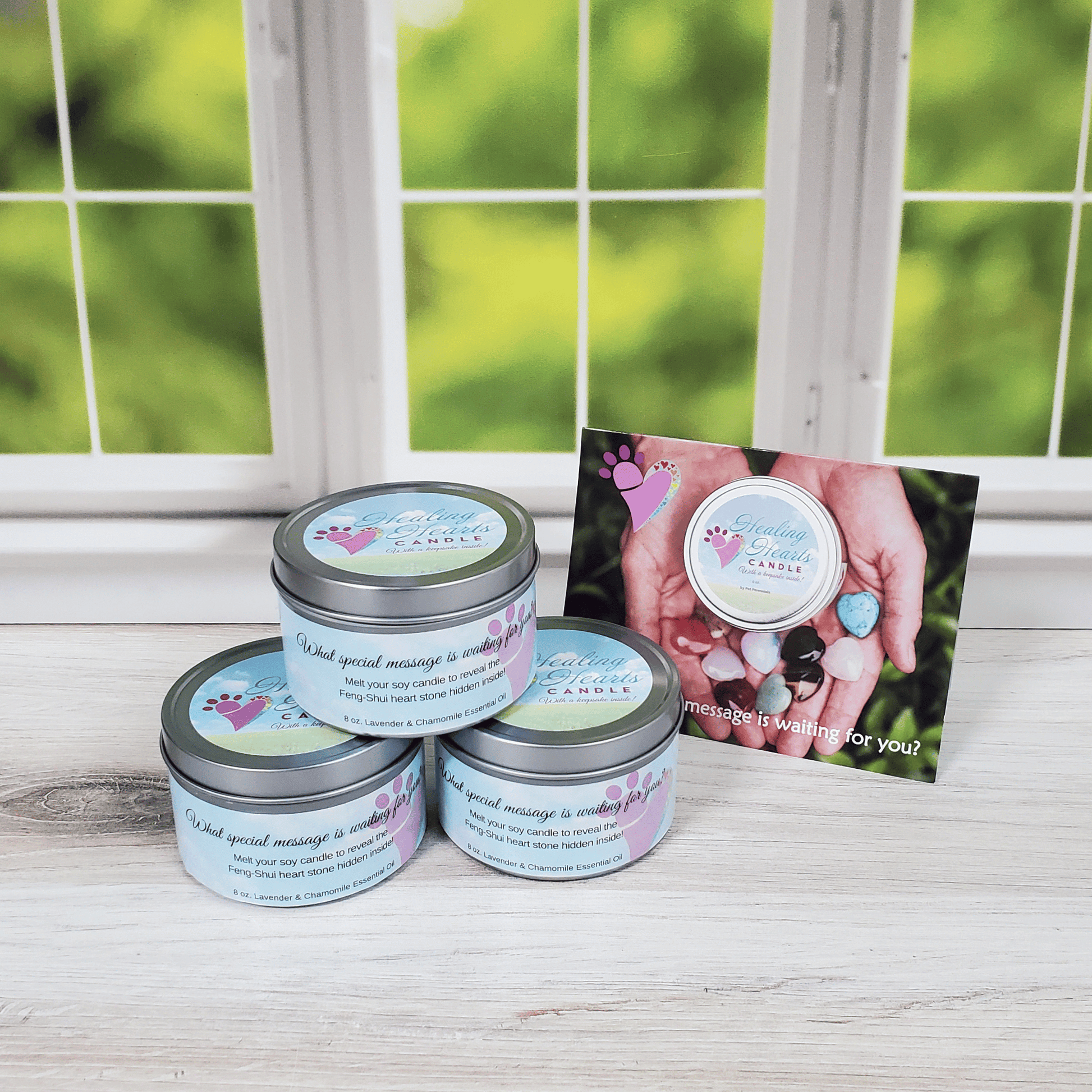 Healing Hearts Pet Memorial Candle with Keepsake Heart Stone - Love, Baxter
