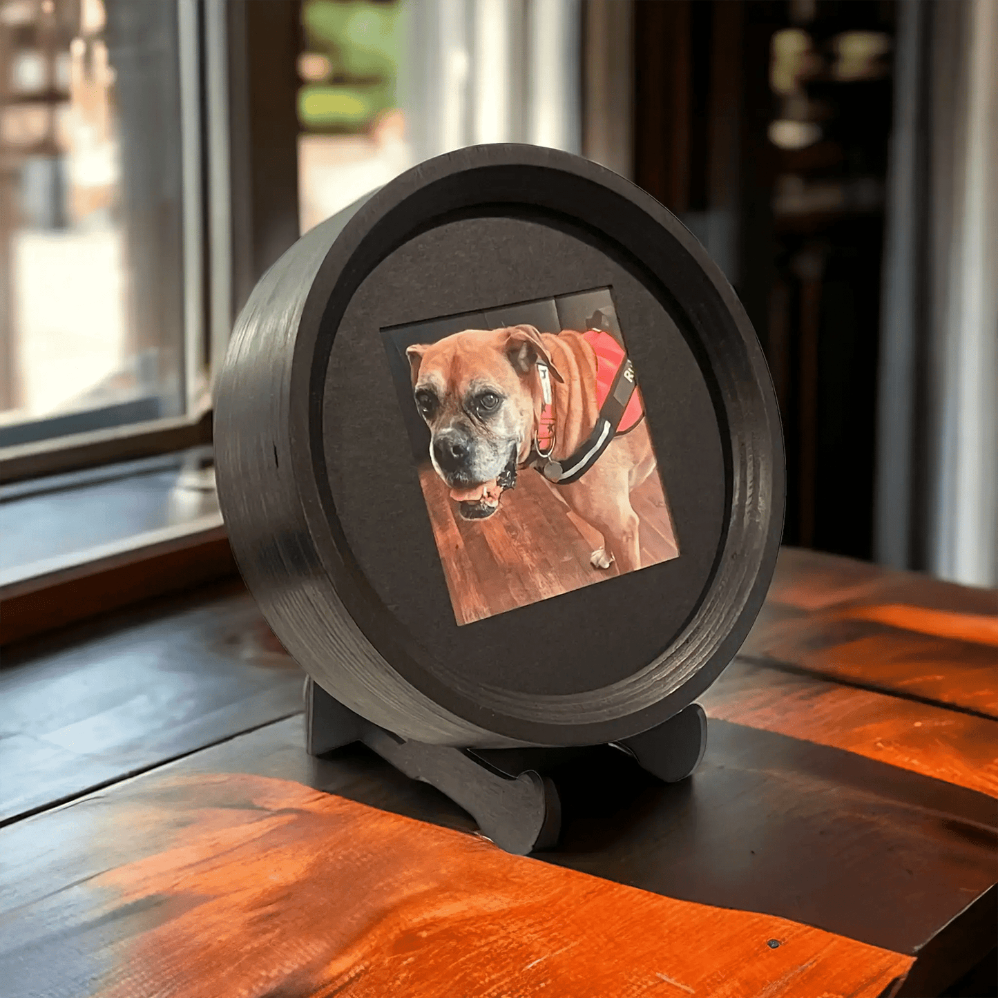 Large Black Wood Display Picture Frame Stand - Love, Baxter