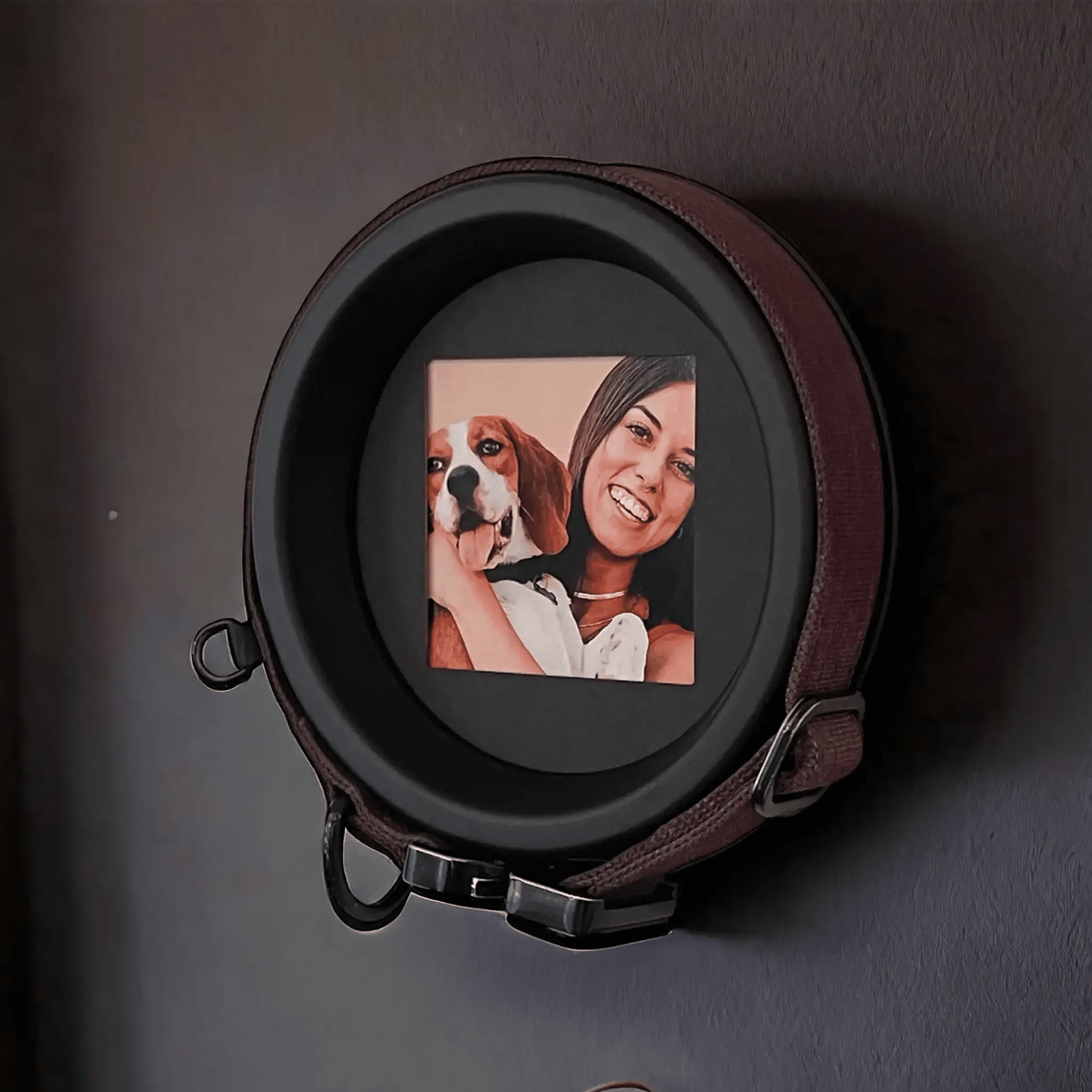 Medium Dog Collar Resin Picture Frame - "The Beagle" - Love, Baxter