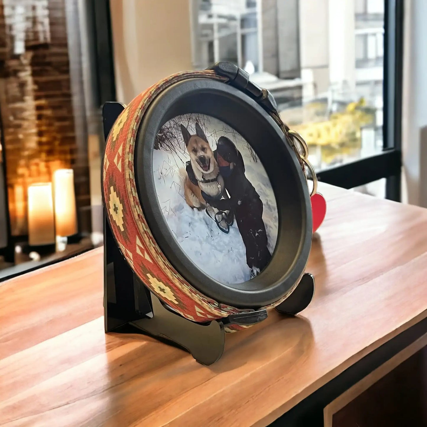 Medium Dog Collar Resin Picture Frame - "The Beagle" - Love, Baxter