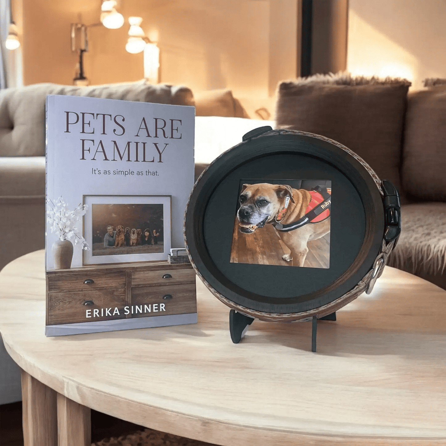 Pets Are Family Book & Collar Picture Frame Bundle - Love, Baxter