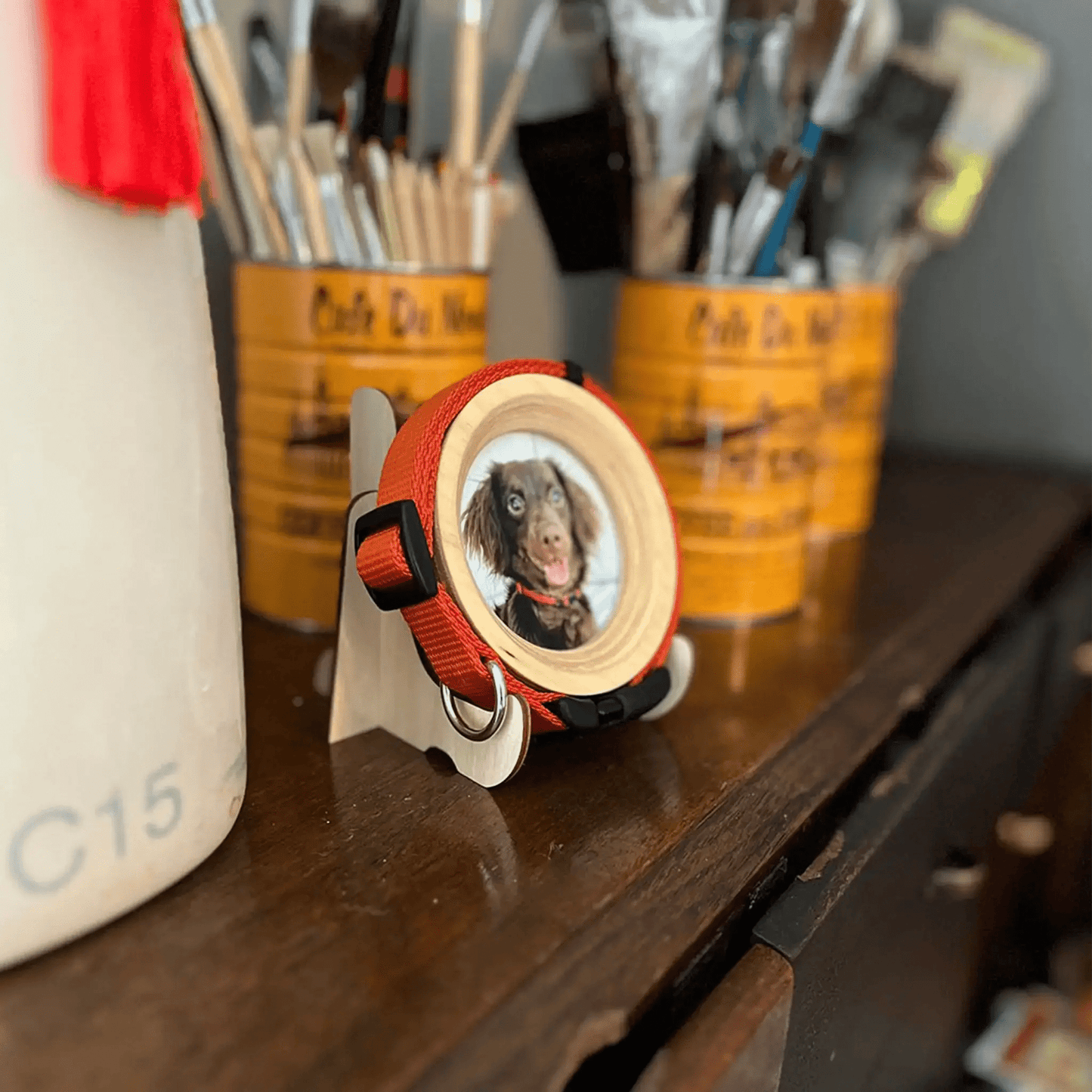 Small Wood Display Picture Frame Stand - Love, Baxter