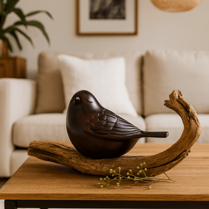 The Lucy Songbird Keepsake Pet Urn in Bronze - Love, Baxter