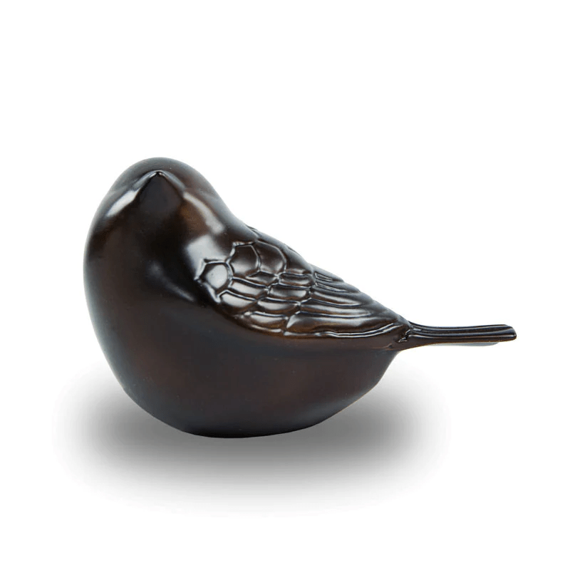 The Lucy Songbird Keepsake Pet Urn in Bronze - Love, Baxter
