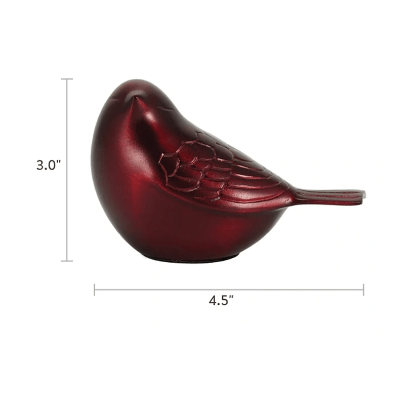 The Lucy Songbird Keepsake Pet Urn in Crimson Red - Love, Baxter