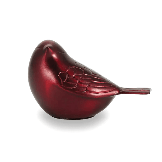 The Lucy Songbird Keepsake Pet Urn in Crimson Red - Love, Baxter