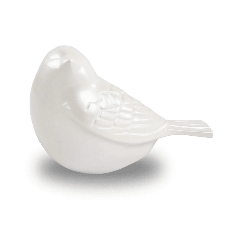 The Lucy Songbird Keepsake Pet Urn in Pearl White - Love, Baxter
