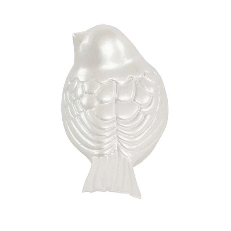 The Lucy Songbird Keepsake Pet Urn in Pearl White - Love, Baxter