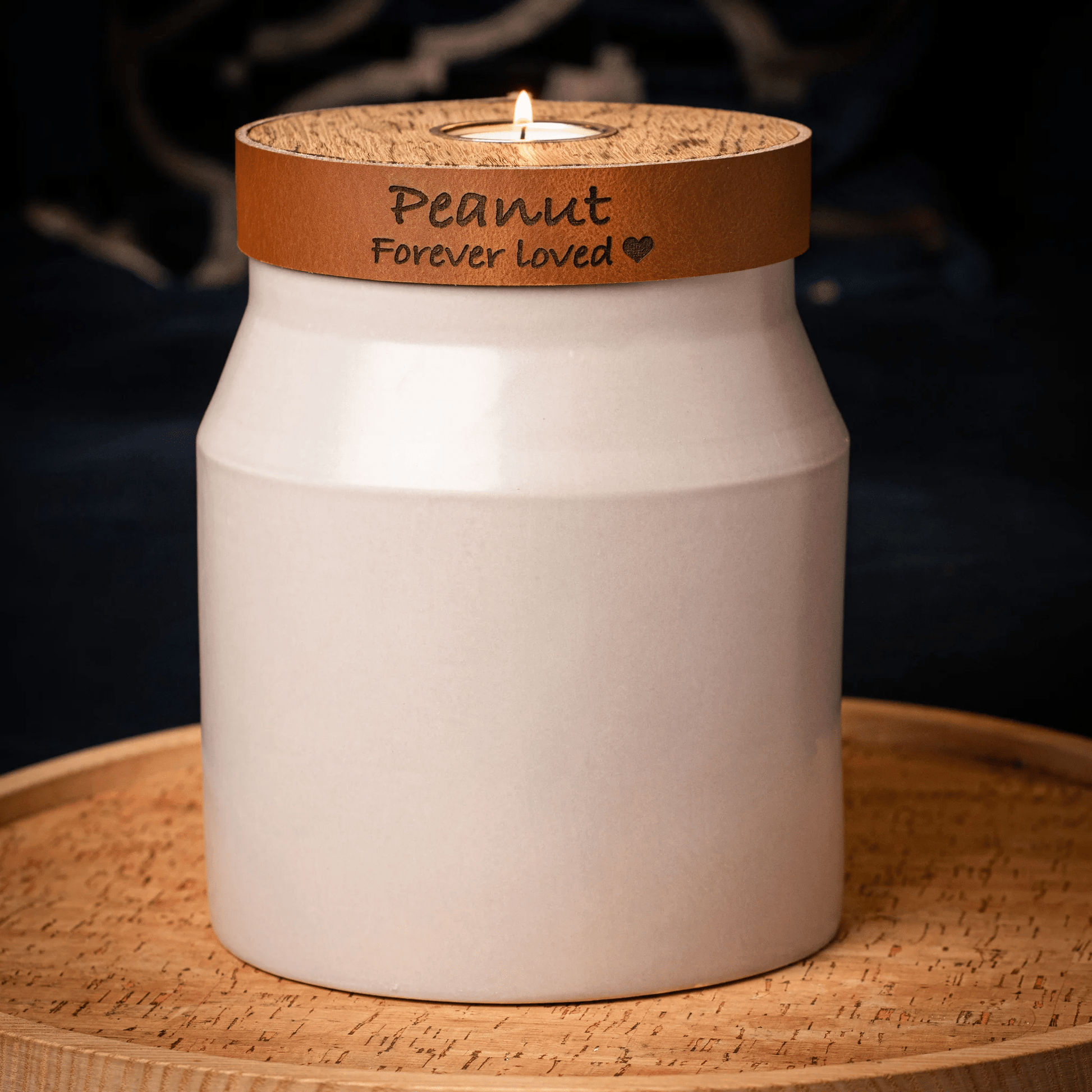 The Parker Candle Pet Urn in Mist Grey - Love, Baxter