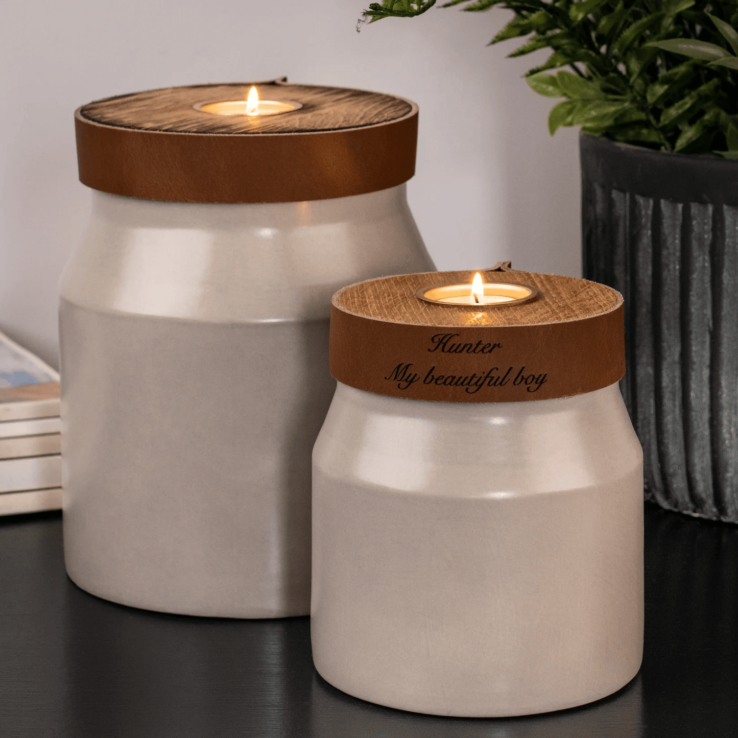 The Parker Candle Pet Urn in Mist Grey - Love, Baxter