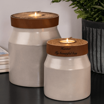 The Parker Candle Pet Urn in Mist Grey - Love, Baxter