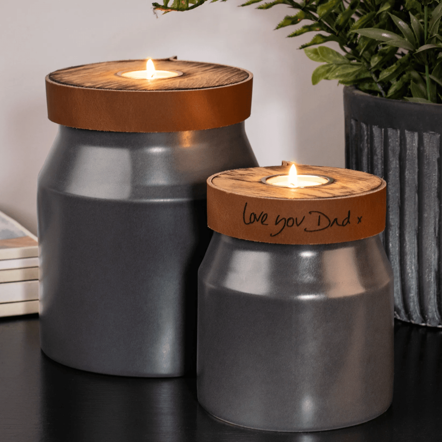 The Parker Candle Pet Urn in Slate Grey - Love, Baxter
