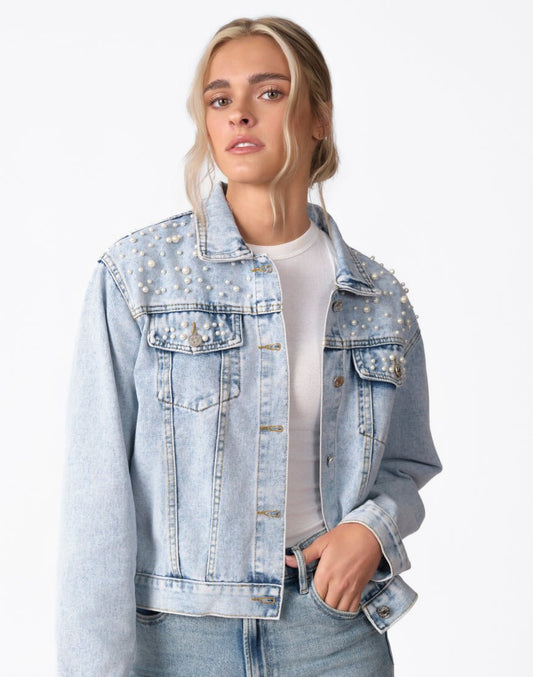The Pet Pearl Denim Jacket - Love, Baxter