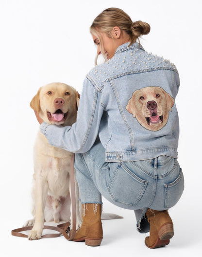 The Pet Pearl Denim Jacket - Love, Baxter