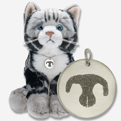 Thumbies Cat Pet Memorial Noseprint Pendant Plush - Love, Baxter