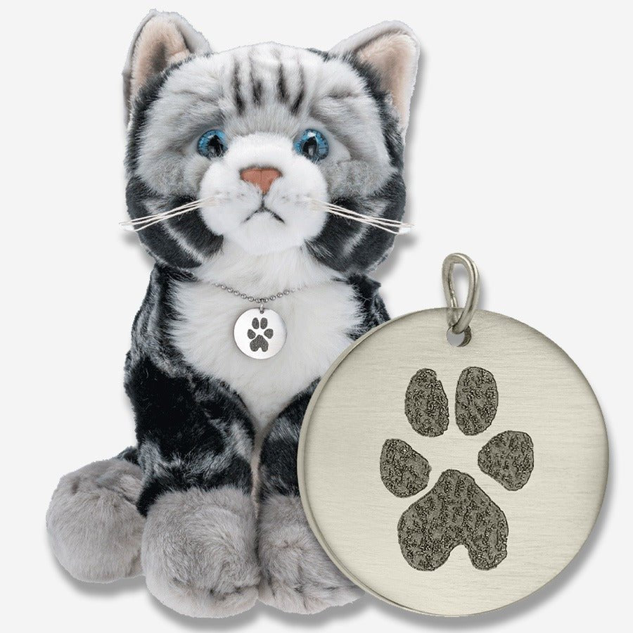 Thumbies Cat Pet Memorial Pawprint Pendant Plush - Love, Baxter