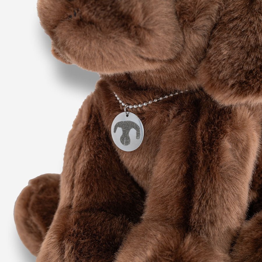 Thumbies Dog Pet Memorial Noseprint Pendant Plush - Love, Baxter