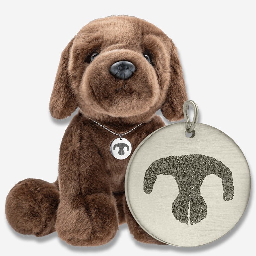 Thumbies Dog Pet Memorial Noseprint Pendant Plush - Love, Baxter