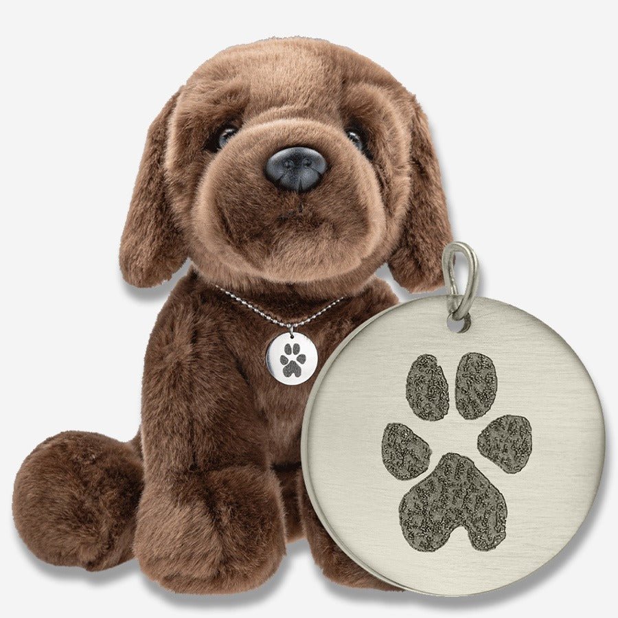 Thumbies Dog Pet Memorial Pawprint Pendant Plush - Love, Baxter