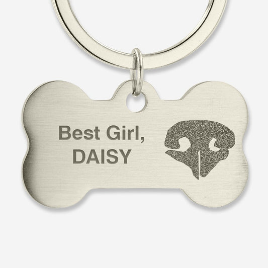Thumbies Pet Memorial Bone Noseprint Keychain - Love, Baxter
