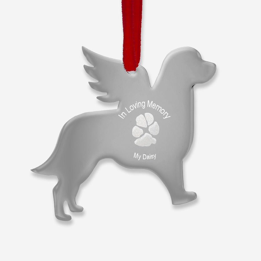 Thumbies Pet Memorial Dog Pawprint Ornament - Love, Baxter